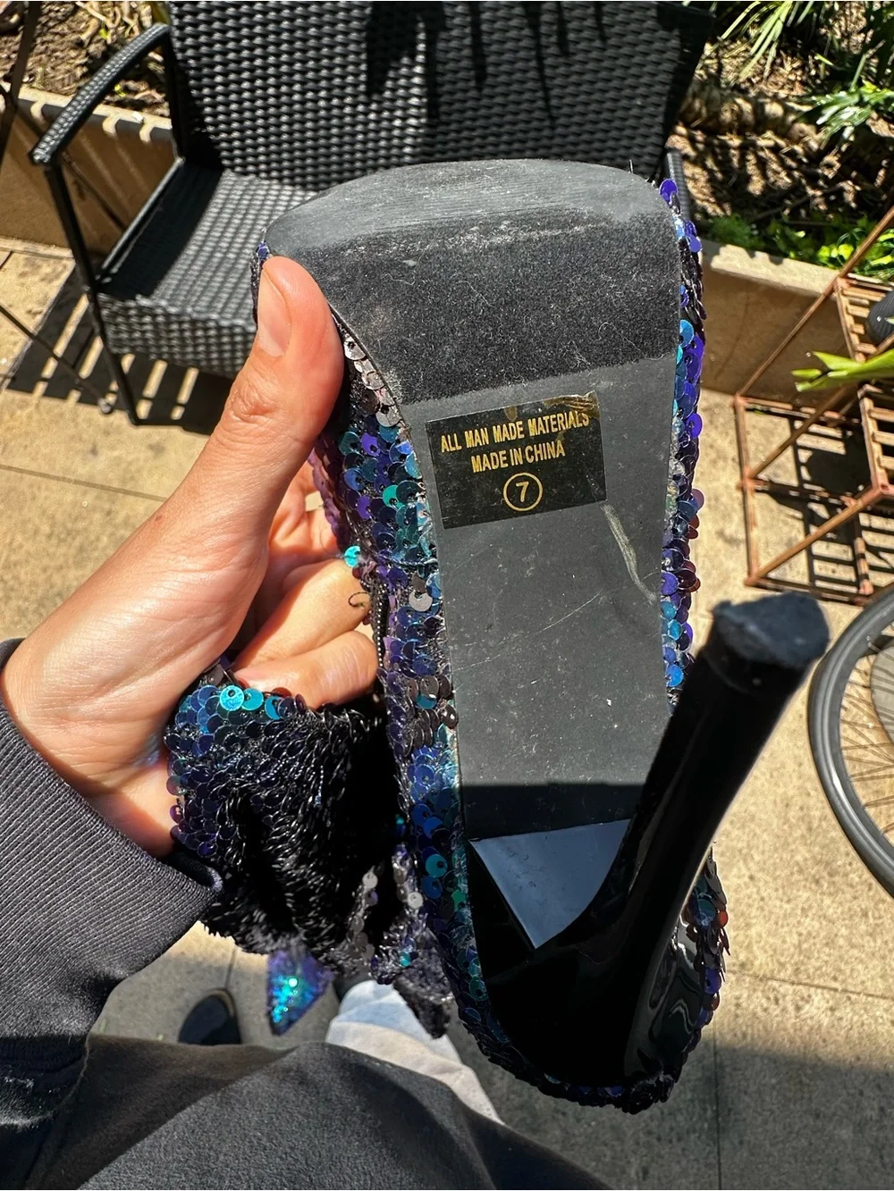 Dolls Kill Iridescent Sequin Over-the-Knee Boots in Blue-Green-Purple - Picture 4 of 6